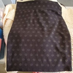 LuLaRoe Cassie skirt black with gold polka dots